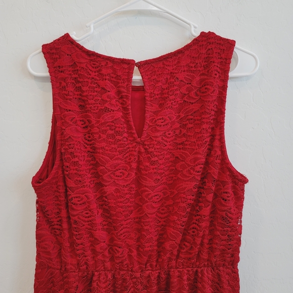 💕 City Triangles Sleeveless Red Lace Overlay Dress Women's Plus Size XXL - Picture 5 of 11